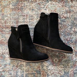 Stacked Wedge Booties